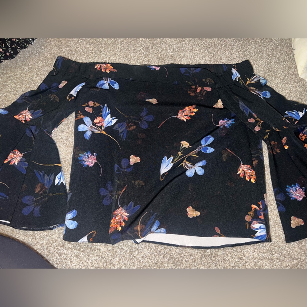 Top shop floral off the shoulder top